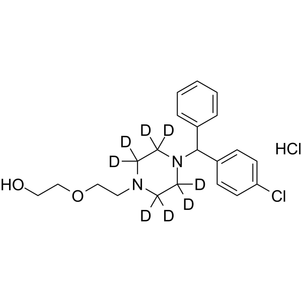 Hydroxyzine-d8 Dihydrochloride Chemical Structure Hydroxyzine-d8 Dihydrochloride(Synonyms: 盐酸羟嗪 d8 (双盐酸盐))