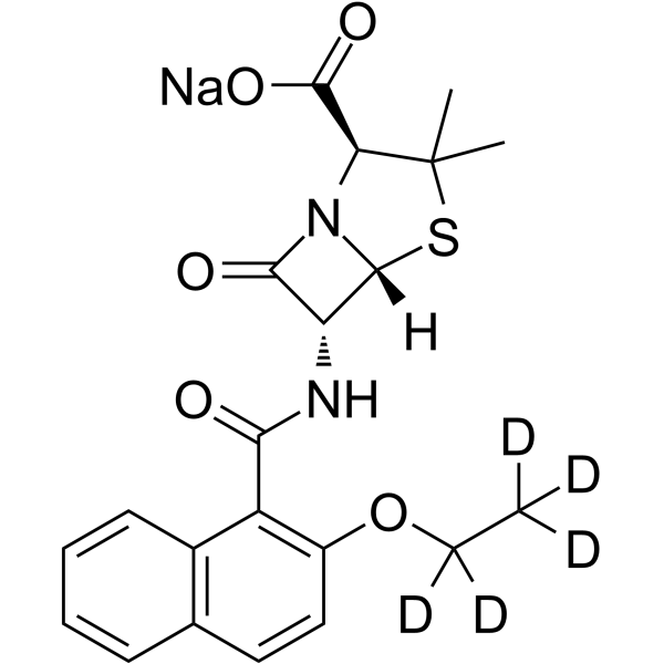 Nafcillin-d5 sodium Chemical Structure Nafcillin-d5 sodium
