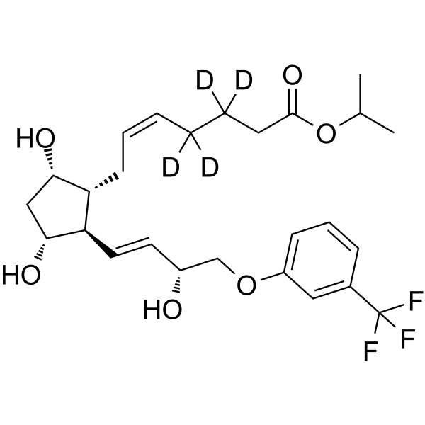 Travoprost-d4 Chemical Structure Travoprost-d4(Synonyms: Fluprostenol isopropyl ester-d4; AL6221-d4; Flu-Ipr-d4)