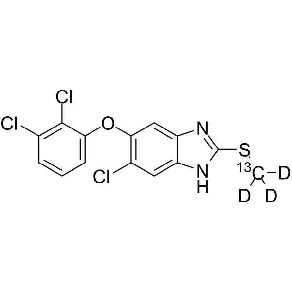 Triclabendazole-13C,d3 Chemical Structure Triclabendazole-13C,d3(Synonyms: CGA89317-13C,d3)