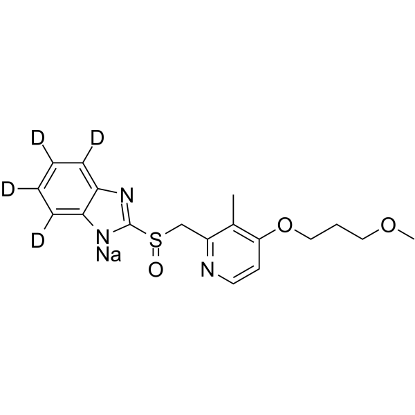 Rabeprazole-d4 sodium Chemical Structure Rabeprazole-d4 sodium(Synonyms: LY307640-d4 sodium)