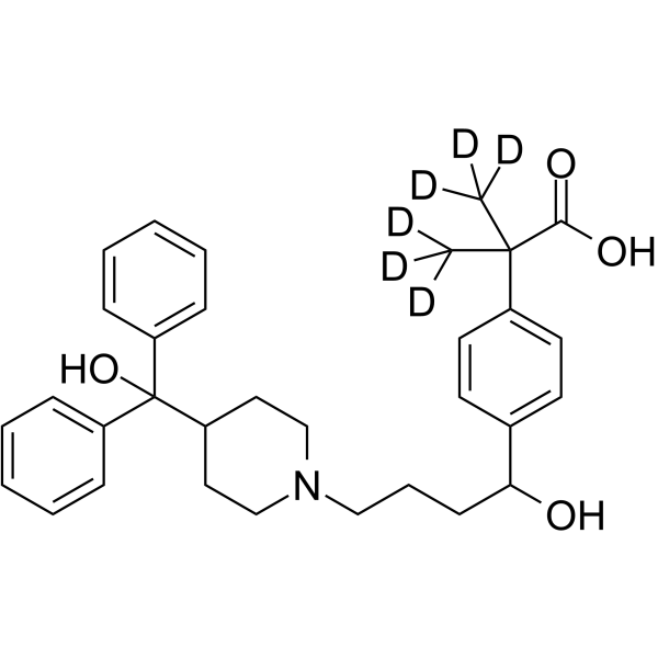 Fexofenadine-d6 Chemical Structure Fexofenadine-d6(Synonyms: MDL-16455-d6; Terfenadine carboxylate-d6)