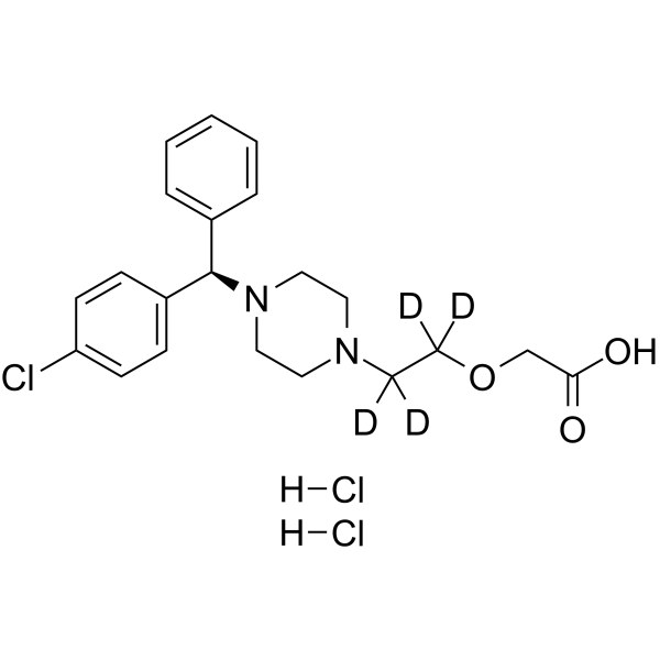 Levocetirizine-d4 dihydrochloride Chemical Structure Levocetirizine-d4 dihydrochloride(Synonyms: (R)-Cetirizine-d4 dihydrochloride)