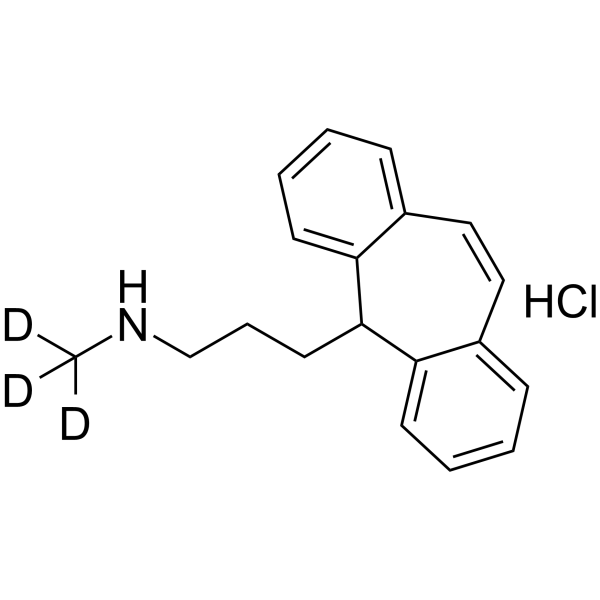 Protriptyline (N-methyl-d3) (hydrochloride) Chemical Structure Protriptyline (N-methyl-d3) (hydrochloride)(Synonyms: 盐酸普罗替林 d3) (盐酸盐))