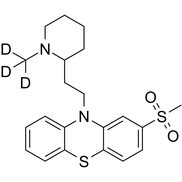 Thioridazine-d3 2-Sulfone Chemical Structure Thioridazine-d3 2-Sulfone(Synonyms: 盐酸硫利达嗪 Sulfone)