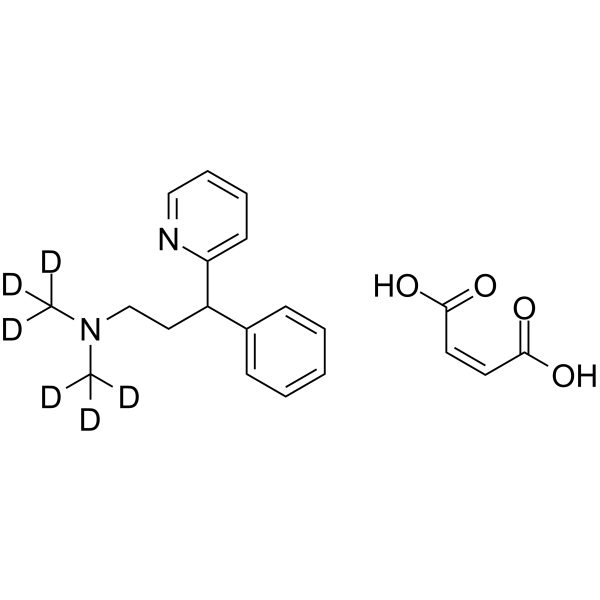Pheniramine-d6 maleate Chemical Structure Pheniramine-d6 maleate(Synonyms: 马来酸非尼拉敏 d6 (马来酸盐))