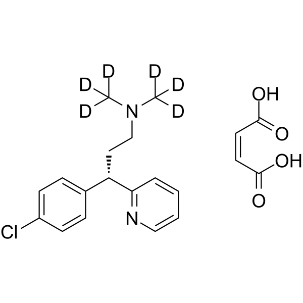 Dexchlorpheniramine-d6 maleate Chemical Structure Dexchlorpheniramine-d6 maleate(Synonyms: S-(+)-Chlorpheniramine-d6 maleate)