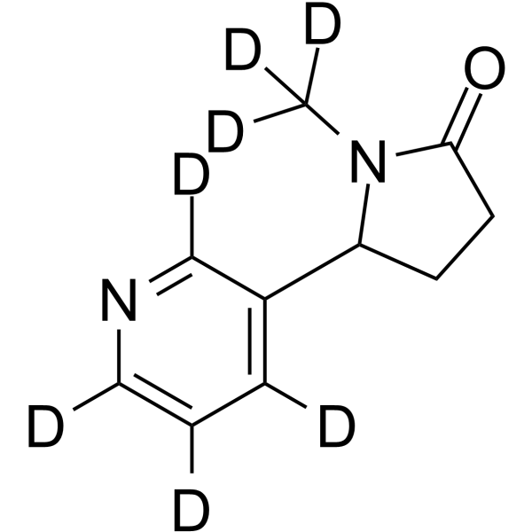 (Rac)-Cotinine-d7 Chemical Structure (Rac)-Cotinine-d7(Synonyms: (±)-Cotinine-d7; (Rac)-NIH-10498-d7)