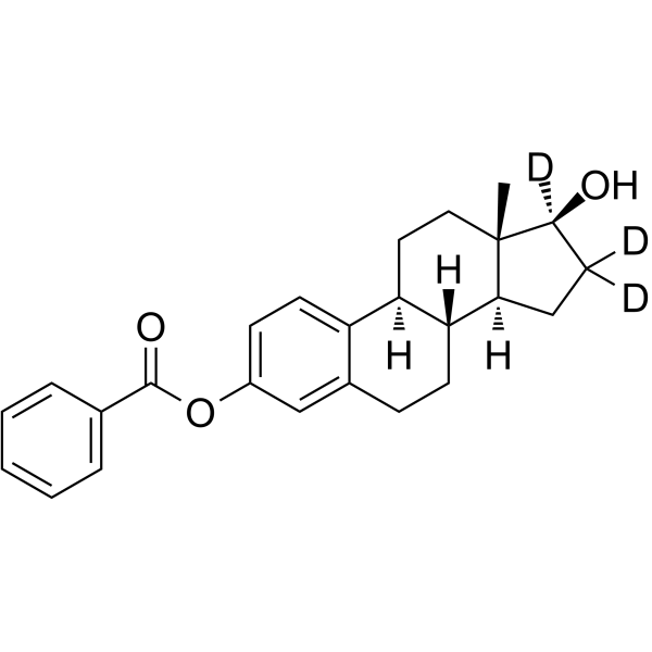 Estradiol benzoate-d3 Chemical Structure Estradiol benzoate-d3(Synonyms: β-Estradiol 3-benzoate-d3; 17β-Estradiol 3-benzoate-d3)