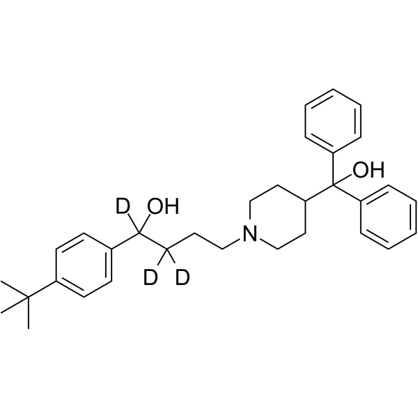 Terfenadine-d3 Chemical Structure Terfenadine-d3(Synonyms: 特非那定 d3)