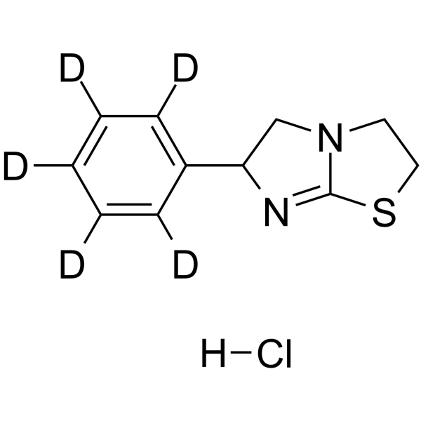 Tetramisole-d5 hydrochloride Chemical Structure Tetramisole-d5 hydrochloride(Synonyms: (±)-Tetramisole-d5 hydrochloride; DL-Tetramisole-d5 hydrochloride; R-829-d5 hydrochloride)