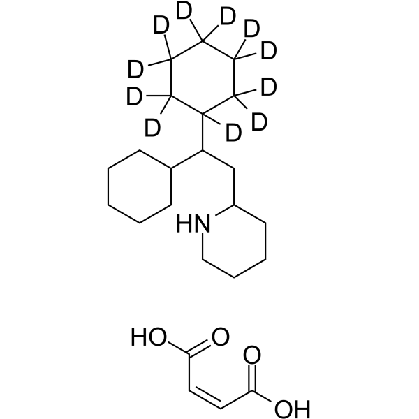Perhexiline-d11 maleate Chemical Structure Perhexiline-d11 maleate(Synonyms: 马来酸哌克昔林 d11 (马来酸盐))