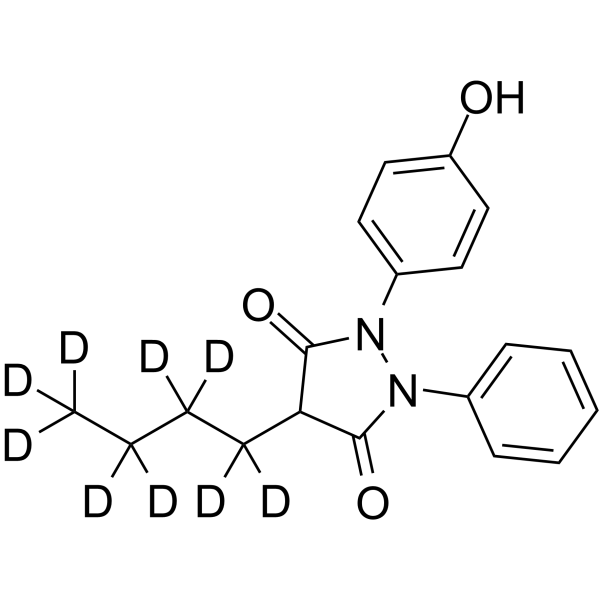 Oxyphenbutazone-d9 Chemical Structure Oxyphenbutazone-d9(Synonyms: 羟布宗 d9)