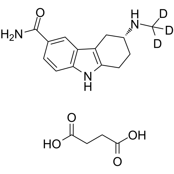 Frovatriptan-d3 succinate Chemical Structure Frovatriptan-d3 succinate(Synonyms: (R)-Frovatriptan-d3 succinate; SB 209509-d3 succinate; VML 251-d3 succinate)