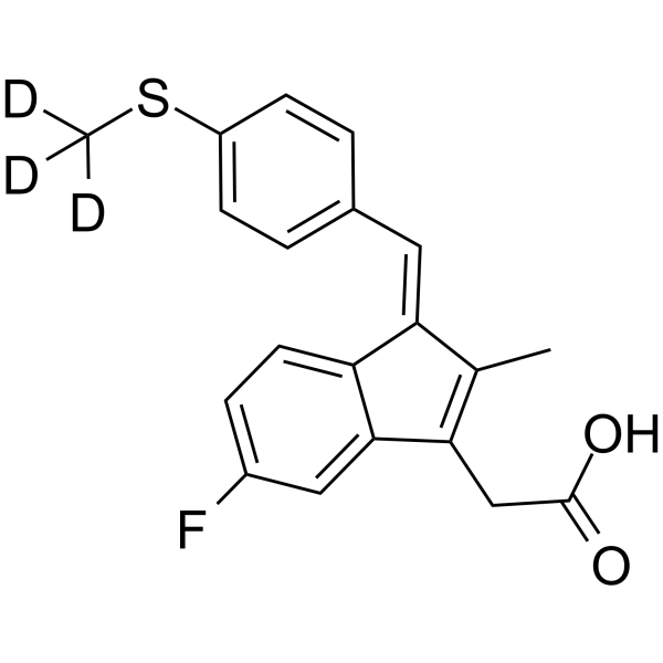 Sulindac sulfide-d3 Chemical Structure Sulindac sulfide-d3(Synonyms: cis-Sulindac sulfide-d3)