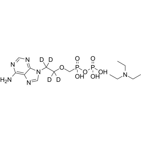 Adefovir-d4 phosphate triethylamine Chemical Structure Adefovir-d4 phosphate triethylamine(Synonyms: 阿德福韦二磷酸 d4 (三乙胺))