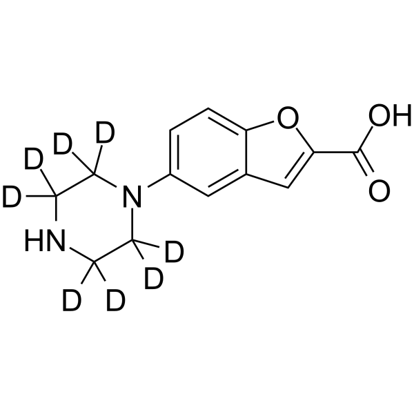 5-(1-Piperazinyl)benzofuran-2-carboxylic acid-d8 Chemical Structure 5-(1-Piperazinyl)benzofuran-2-carboxylic acid-d8