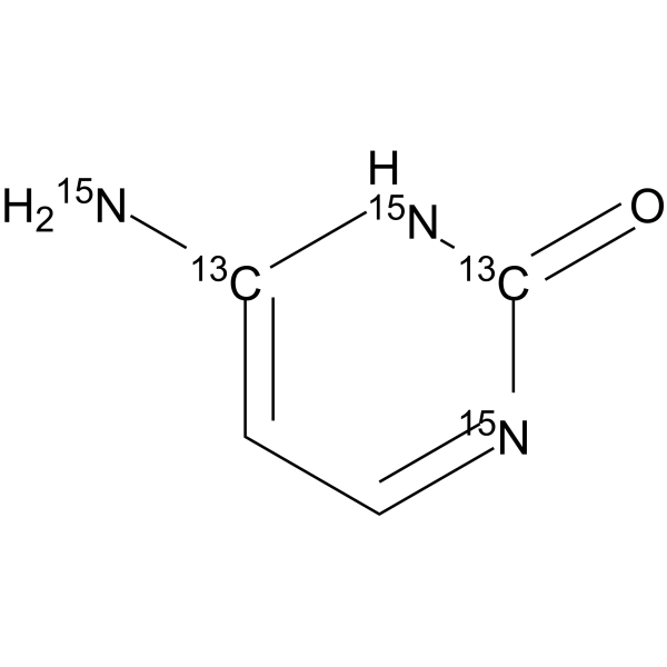 Cytosine-2,4-13C2-1,3-15N2 Chemical Structure Cytosine-2,4-13C2-1,3-15N2(Synonyms: 胞嘧啶 2,4-13C2-1,3-15N2)