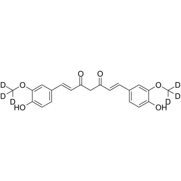 Curcumin-d6 Chemical Structure Curcumin-d6(Synonyms: Diferuloylmethane-d6; Natural Yellow 3-d6; Turmeric yellow-d6)
