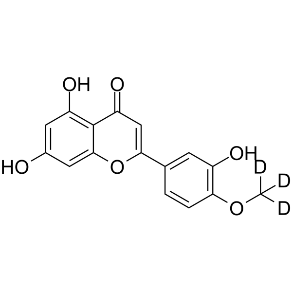 Diosmetin-d3 Chemical Structure Diosmetin-d3(Synonyms: 香叶木素 d3)