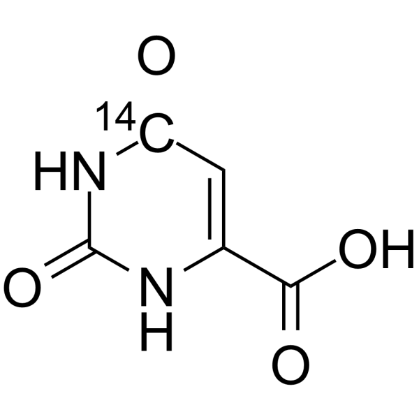 Orotic acid-6-C14 Chemical Structure Orotic acid-6-C14(Synonyms: 乳清酸 6-C14)