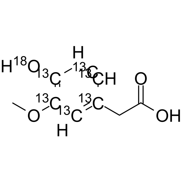 Homovanillic acid-13C6,18O Chemical Structure Homovanillic acid-13C6,18O
