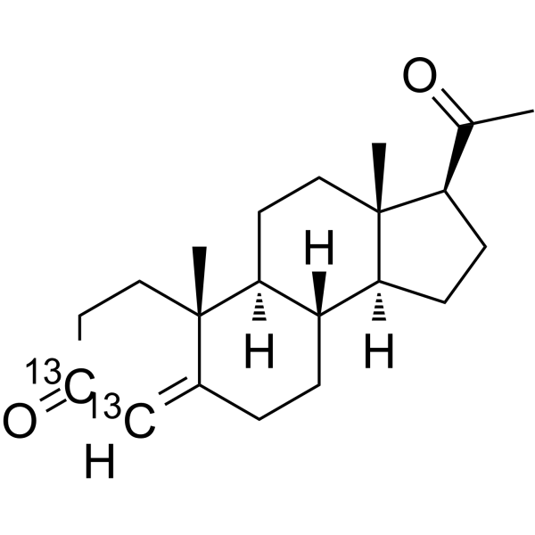 Progesterone-13C2 Chemical Structure Progesterone-13C2(Synonyms: Pregn-4-ene-3,20-dione-13C2)