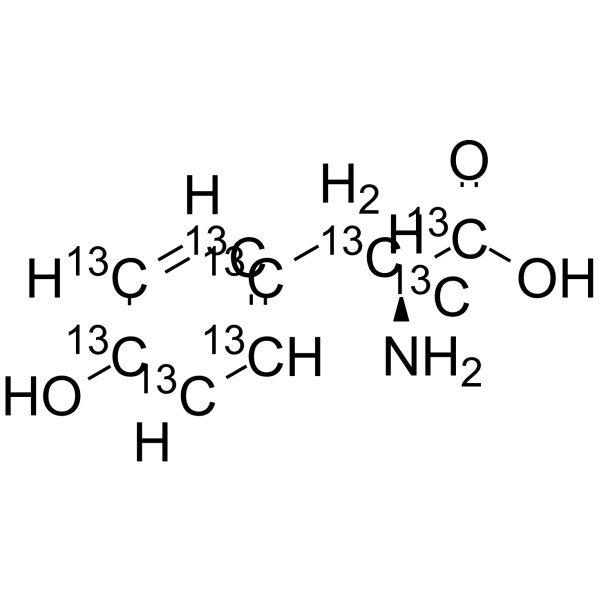 L-Tyrosine-13C9 Chemical Structure L-Tyrosine-13C9(Synonyms: L-酪氨酸 13C9)