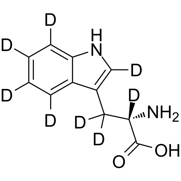 L-Tryptophan-d8 Chemical Structure L-Tryptophan-d8(Synonyms: Tryptophan-d8; Tryptophane-d8)