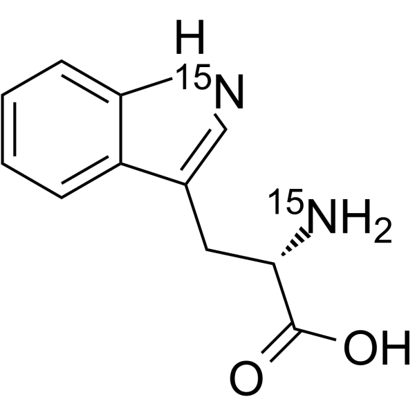L-Tryptophan-15N2 Chemical Structure L-Tryptophan-15N2(Synonyms: Tryptophan-15N2; Tryptophane-15N2)