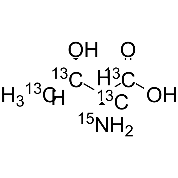 L-Threonine-13C4,15N Chemical Structure L-Threonine-13C4,15N(Synonyms: L-苏氨酸 13C4,15N)