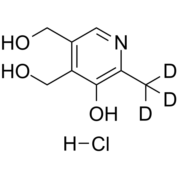 Pyridoxine-d3 hydrochloride Chemical Structure Pyridoxine-d3 hydrochloride(Synonyms: Pyridoxol-d3 hydrochloride; Vitamin B6-d3 hydrochloride)