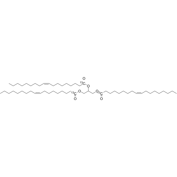 Triolein 13C3 Chemical Structure Triolein 13C3(Synonyms: 三油酸甘油酯 13C3)