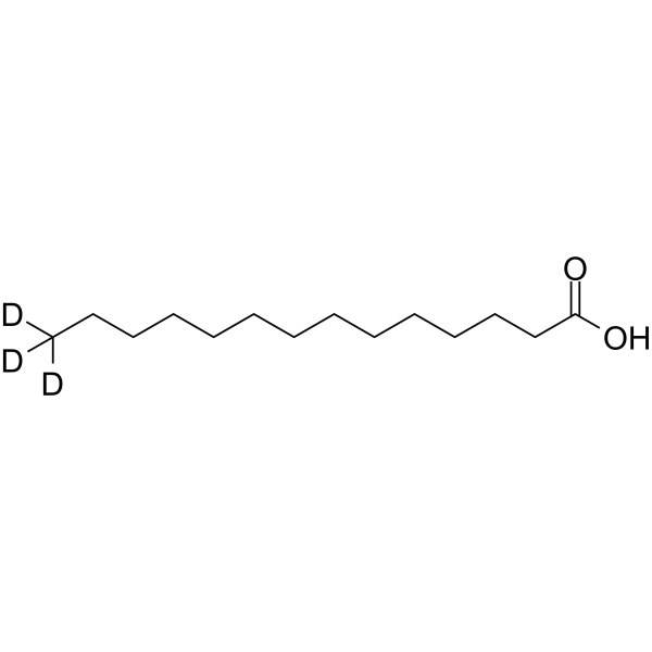 Myristic acid-d3 Chemical Structure Myristic acid-d3(Synonyms: 肉豆蔻酸 d3)