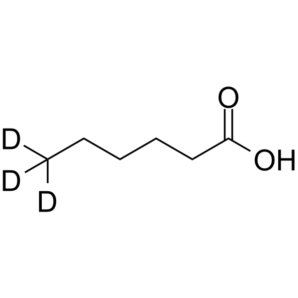 Hexanoic acid-d3 Chemical Structure Hexanoic acid-d3(Synonyms: Hexylic acid-d3; Capronic acid-d3; Caproic acid-d3)
