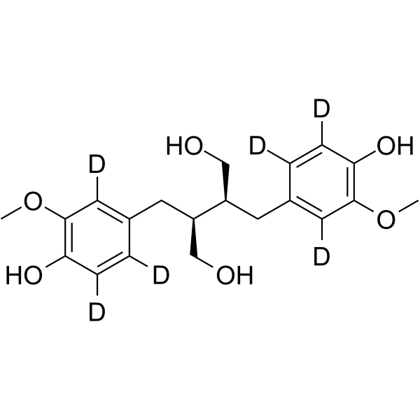 (+)-Secoisolariciresinol-d6 Chemical Structure (+)-Secoisolariciresinol-d6(Synonyms: (+)-开环异落叶松脂素 d6)