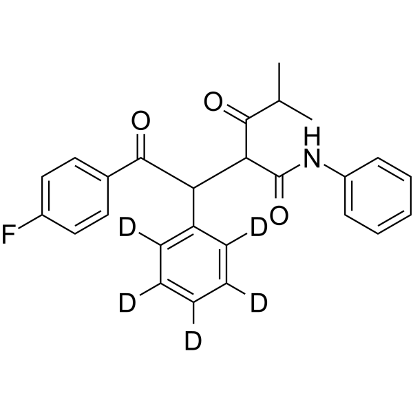 2-(2-(4-Fluorophenyl)-2-oxo-1-phenylethyl)-4-methyl-3-oxo-N-phenylpentanamide-d5 Chemical Structure 2-(2-(4-Fluorophenyl)-2-oxo-1-phenylethyl)-4-methyl-3-oxo-N-phenylpentanamide-d5