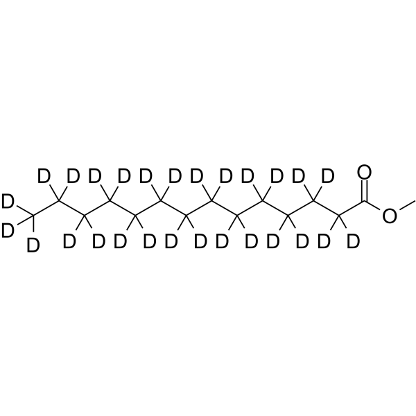 Methyl tetradecanoate-d27 Chemical Structure Methyl tetradecanoate-d27(Synonyms: Myristic acid methyl ester-d27)