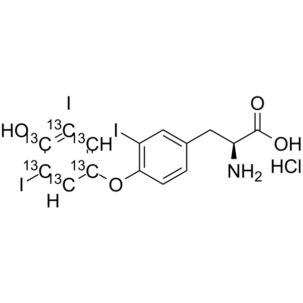 S)-2-Amino-3-(4-(4-hydroxy-3,5-diiodophenoxy)-3-iodophenyl)propanoic acid(Synonyms: Reverse Triiodothyronine-[diiodophenyl-ring-13C6 hydrochloride)