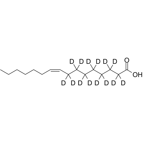 Palmitoleic acid-d14 Chemical Structure Palmitoleic acid-d14