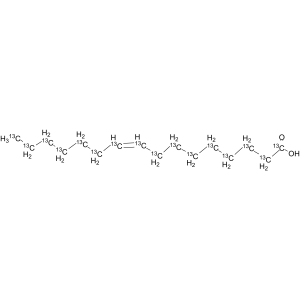 Palmitoleic acid-13C16 Chemical Structure Palmitoleic acid-13C16