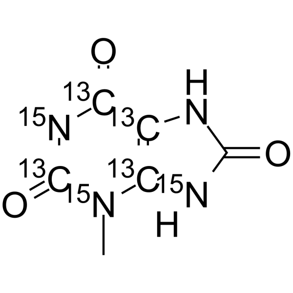 1,3-Dimethyluric acid-13C4,15N3 Chemical Structure 1,3-Dimethyluric acid-13C4,15N3