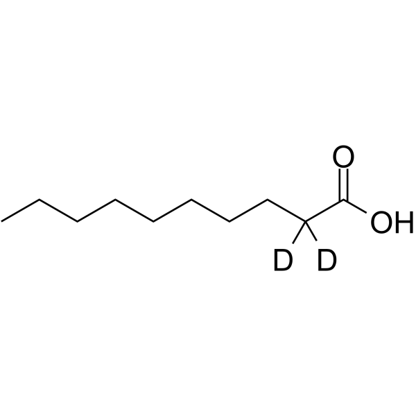 Decanoic acid-d2 Chemical Structure Decanoic acid-d2(Synonyms: 癸酸 d2)