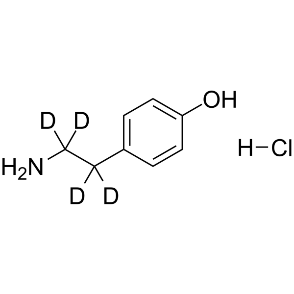 p-Tyramine-d4 hydrochloride Chemical Structure p-Tyramine-d4 hydrochloride(Synonyms: 盐酸酪胺 d4 (盐酸盐))