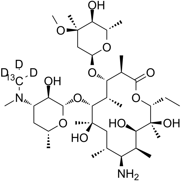 (9S)-9-Amino-9-deoxoerythromycin-13C,d3 Chemical Structure (9S)-9-Amino-9-deoxoerythromycin-13C,d3