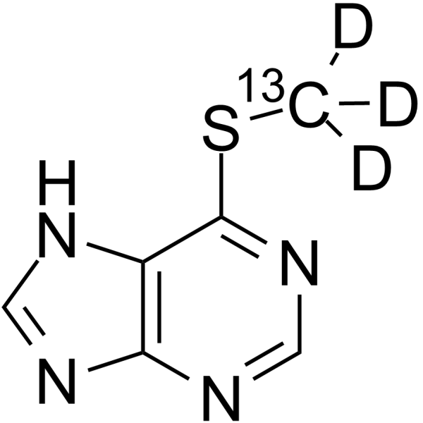 6-Methylmercaptopurine-13C,d3 Chemical Structure 6-Methylmercaptopurine-13C,d3