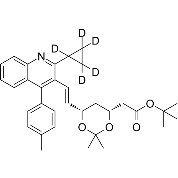 Pitavastatin acetonide t-butyl ester-d5 Chemical Structure Pitavastatin acetonide t-butyl ester-d5
