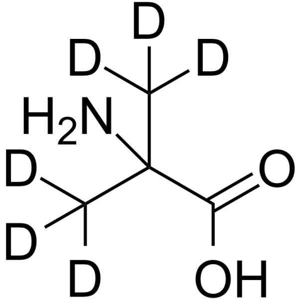 NSC 16590-d6 Chemical Structure NSC 16590-d6(Synonyms: α,α-Dimethylglycine-d6; α-Aminoisobutanoic acid-d6)