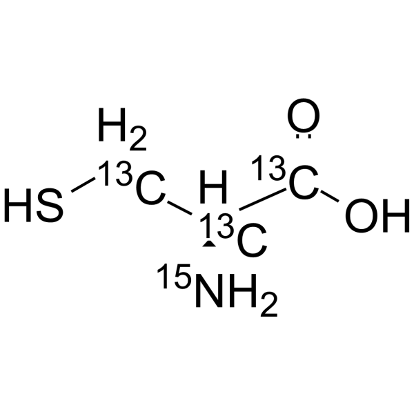 L-Cysteine 13C3,15N Chemical Structure L-Cysteine 13C3,15N(Synonyms: L-半胱氨酸 13C3,15N)
