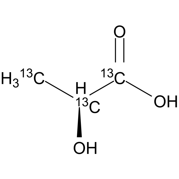 L-Lactic acid-13C3 Chemical Structure L-Lactic acid-13C3(Synonyms: (S)-2-hydroxypropanoic-13-C3)